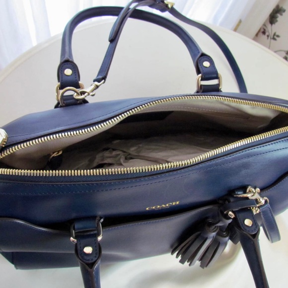 New Coach legacy Pinnacle large Haley domed satchel Navy - Picture 9 of 11